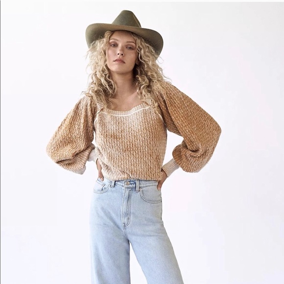 Free people Olivia Pullover toast knit large - Picture 3 of 10